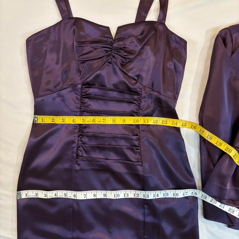 Deep Purple Dress with Bell Sleeve Jacket by‎ Newport News Vintage 90s - Picture 8 of 8